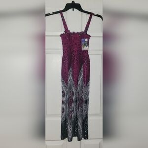 Elegant Purple/ Fuschia and Black Women's Boutique Dress Summer Dress XL NWT